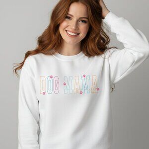 Dog Mama Crewneck Sweatshirt Adorable Dog Lover Gift Animal Lover Sweater